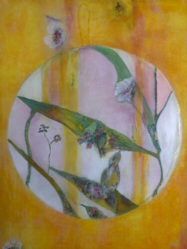 Painting titled "Roseau au soleil co…" by Mai, Original Artwork, Acrylic