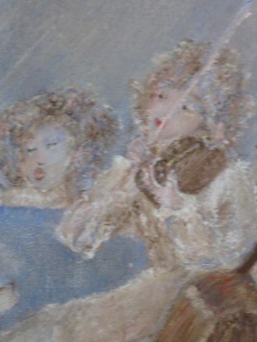 Schilderij getiteld "musiciennes" door Mai, Origineel Kunstwerk, Olie