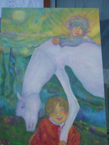Painting titled "la licorne" by Mai, Original Artwork