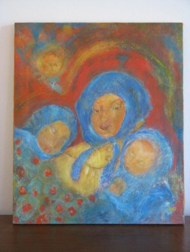 Painting titled "le manteau jaune" by Mai, Original Artwork