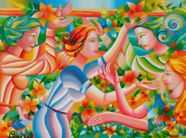 Malerei mit dem Titel "They bring spring" von Mairim Perez Roca, Original-Kunstwerk, Acryl