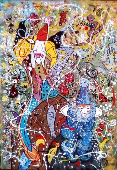 Pintura intitulada "pierrot" por Mairon Almeida, Obras de arte originais, Acrílico