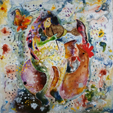 Painting titled "milagro de la mater…" by Mairon Almeida, Original Artwork, Watercolor