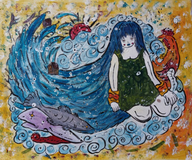 绘画 标题为“a dream by the river” 由Mairon Almeida, 原创艺术品, 丙烯