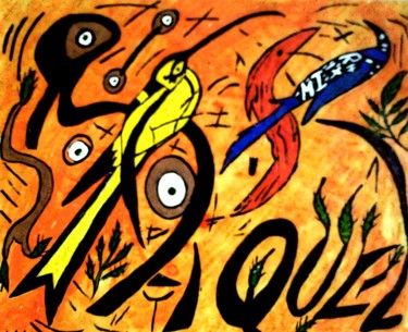Pintura intitulada "a festa do colibri" por Mairon Almeida, Obras de arte originais
