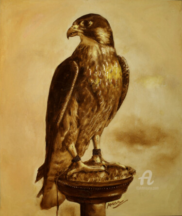 Painting titled "Falcon" by Maisa Alsoghayir, Original Artwork