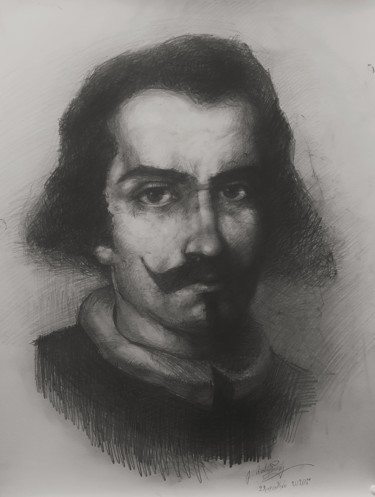 Drawing titled "painter" by Giorgi Maisuraze, Original Artwork, Pencil