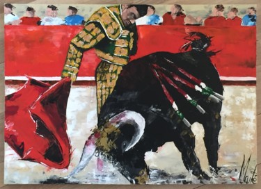 Peinture intitulée "le-taureau.jpg" par Maïté, Œuvre d'art originale