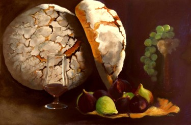 Malerei mit dem Titel "Table de vendanges" von Maïté Letord, Original-Kunstwerk, Acryl