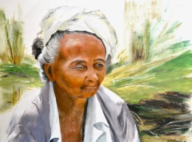 Peinture intitulée "Dans les rizières d…" par Maïté Letord, Œuvre d'art originale, Acrylique