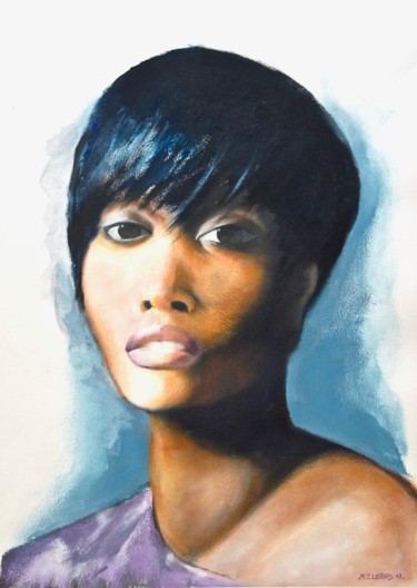 Peinture intitulée "Chanteuse R&B" par Maïté Letord, Œuvre d'art originale, Acrylique