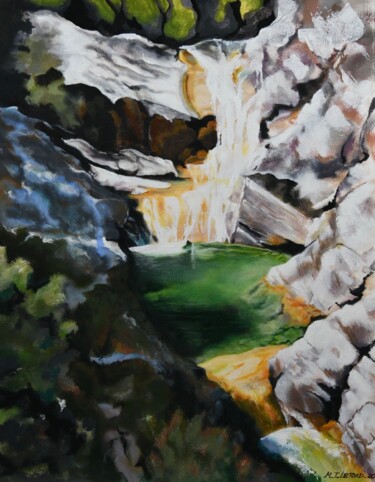 Pintura intitulada "Cascade" por Maïté Letord, Obras de arte originais, Acrílico