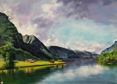Painting titled "Fjord" by Maïté Letord, Original Artwork, Acrylic