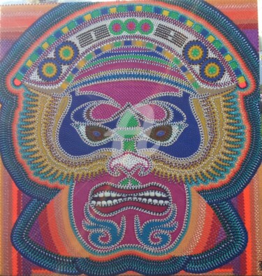 Peinture intitulée "L'Aztèque" par Maïthé Mercaderre, Œuvre d'art originale, Acrylique