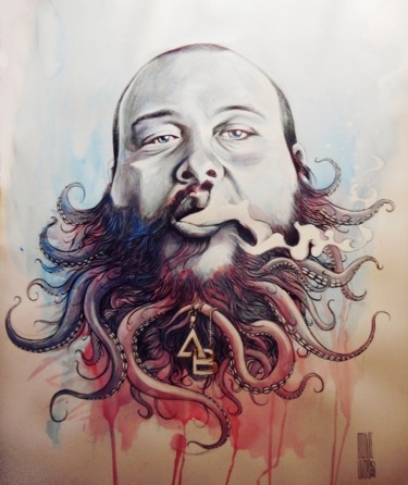 Painting titled "Action Bronson" by M.Jims, Original Artwork