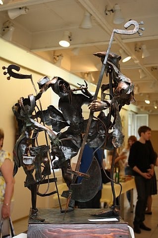 Sculpture intitulée "Бременские музыканты" par Vitalii Anufriev, Œuvre d'art originale