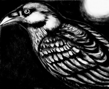 Drawing titled "raven moon" by Maitresseb, Original Artwork, Other
