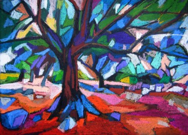 Painting titled "Olive Tree" by Maja Djokic Mihajlovic, Original Artwork, Pastel