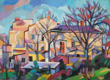 Pintura intitulada "Morning in suburbia" por Maja Djokic Mihajlovic, Obras de arte originais, Óleo