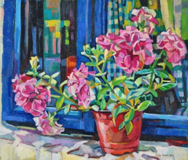 Картина под названием "Summer floral compo…" - Maja Djokic Mihajlovic, Подлинное произведение искусства, Масло