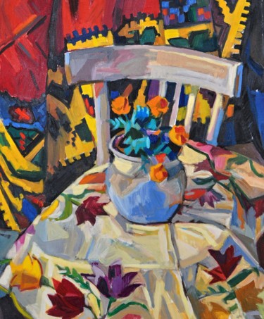 Peinture intitulée "Marigold" par Maja Djokic Mihajlovic, Œuvre d'art originale, Huile