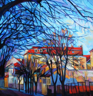 Pintura intitulada "Cityscape #45" por Maja Djokic Mihajlovic, Obras de arte originais, Óleo