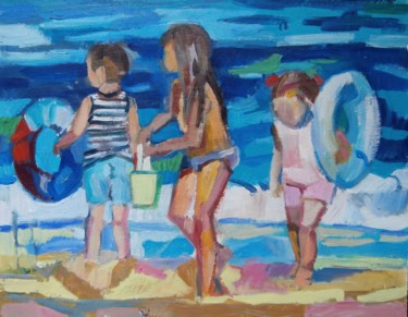 Pintura intitulada "plaja-mala.jpg" por Maja Djokic Mihajlovic, Obras de arte originais, Óleo