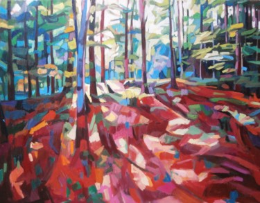 Pintura titulada "Red forest" por Maja Djokic Mihajlovic, Obra de arte original, Oleo