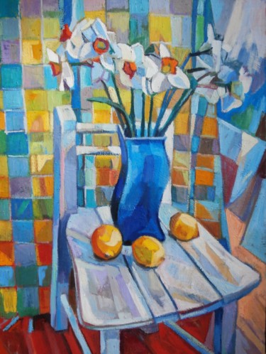 Painting titled "Narcissus" by Maja Djokic Mihajlovic, Original Artwork, Oil