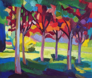 Pintura intitulada "Forest 1" por Maja Djokic Mihajlovic, Obras de arte originais, Óleo