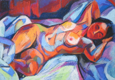Рисунок под названием "Nude 11" - Maja Djokic Mihajlovic, Подлинное произведение искусства, Пастель