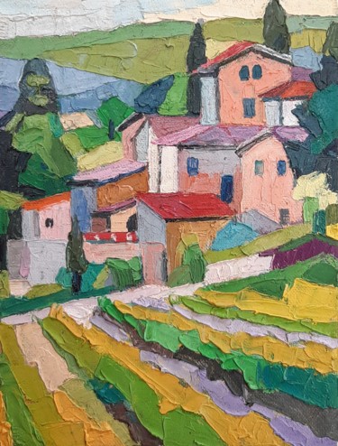Pintura titulada "Motif from Tuscany…" por Maja Djokic Mihajlovic, Obra de arte original, Oleo
