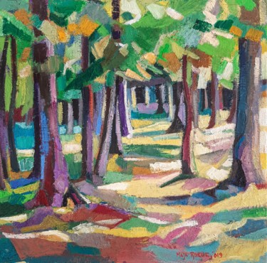 Картина под названием "Forest" - Maja Djokic Mihajlovic, Подлинное произведение искусства, Масло