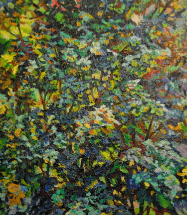 Painting titled "Green IV" by Maja Djokic Mihajlovic, Original Artwork, Oil