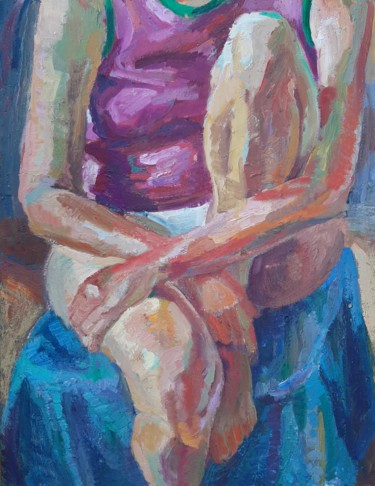 Malerei mit dem Titel "Torso" von Maja Djokic Mihajlovic, Original-Kunstwerk, Öl