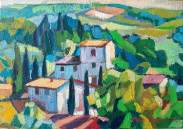 Malarstwo zatytułowany „Tuscany, miniature,…” autorstwa Maja Djokic Mihajlovic, Oryginalna praca, Olej