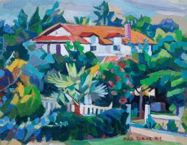 Painting titled "Mediterranean house" by Maja Djokic Mihajlovic, Original Artwork, Oil
