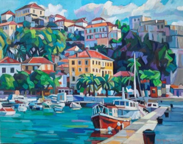 Painting titled "Herceg Novi II" by Maja Djokic Mihajlovic, Original Artwork, Oil