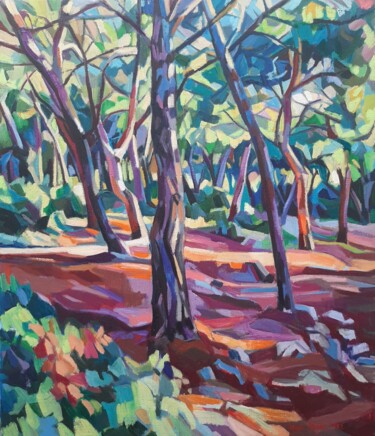 Pintura intitulada "Morning in the woods" por Maja Djokic Mihajlovic, Obras de arte originais, Óleo