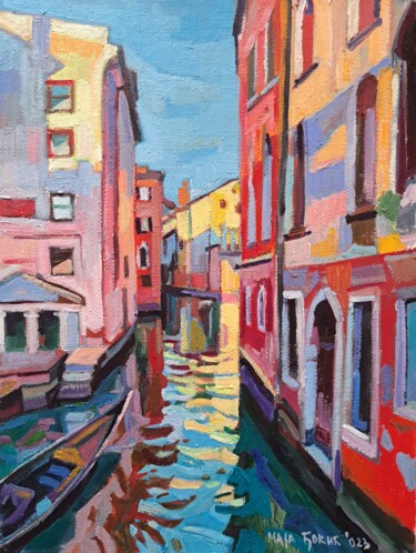 Картина под названием "Venice 2" - Maja Djokic Mihajlovic, Подлинное произведение искусства, Масло