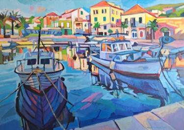 Painting titled "On the waterfront" by Maja Djokic Mihajlovic, Original Artwork, Oil