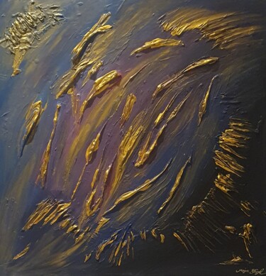 Malerei mit dem Titel "Von der Dunkelheit…" von Maja Flügel, Original-Kunstwerk, Acryl