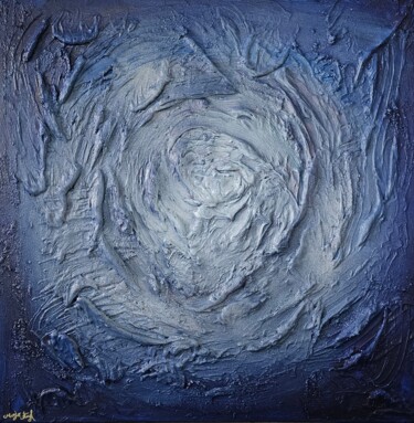 Malerei mit dem Titel "The Moon Under Water" von Maja Flügel, Original-Kunstwerk, Acryl