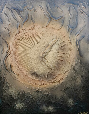 Malerei mit dem Titel "Die Stunde des Lich…" von Maja Flügel, Original-Kunstwerk, Acryl Auf Keilrahmen aus Holz montiert