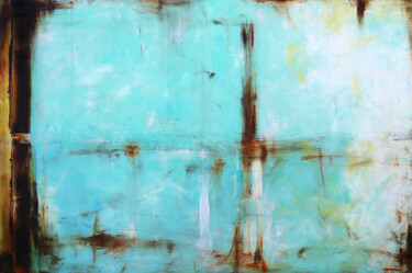 Painting titled "Copper and turquois…" by Pracownia Artystyczna Maja Gajewska, Original Artwork, Oil Mounted on Metal