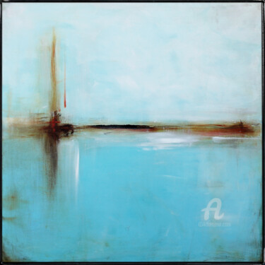 Painting titled "Copper and turquois…" by Pracownia Artystyczna Maja Gajewska, Original Artwork, Oil Mounted on Metal