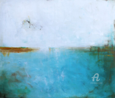 Peinture intitulée "Turquoise and white…" par Pracownia Artystyczna Maja Gajewska, Œuvre d'art originale, Huile