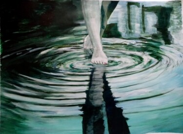 Peinture intitulée "Le Reflet dans l’eau" par Majolambeau, Œuvre d'art originale, Acrylique