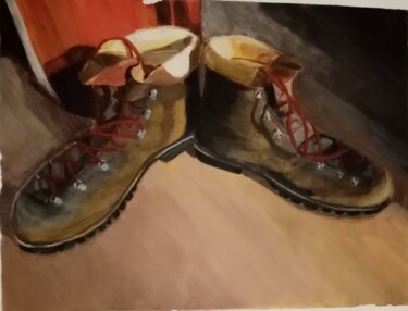 Painting titled "Chaussures de MIG" by Majolambeau, Original Artwork, Acrylic