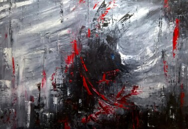 Peinture intitulée "Explosion" par Maka Kvartskhava (Stillwhite), Œuvre d'art originale, Huile